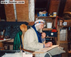 FIUWAC Side Illustration 145-2000 Jacobus Kloppenburg working on his A4 journal,1999,  Photo Waldo Bien 